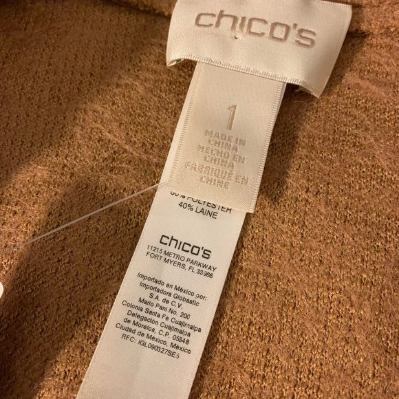 NWT - CHICOS || Polyester WOOL Caramel Button Up Warm jacket - Picture 6 of 7